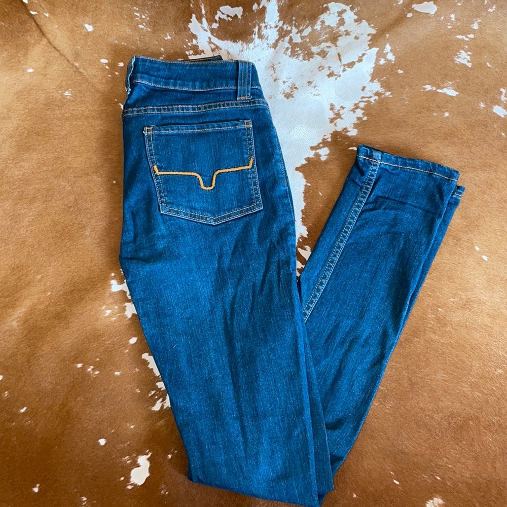 Kimes Ranch Dark Blue Ripped Skinny Jeans - Picture 2 of 7